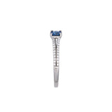 18K White Gold Sapphire And Diamond Split Shank Ring