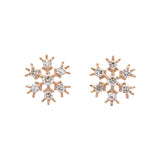 Stratton Vermont Diamond Snowflake Stud Earrings, 14K Yellow Gold