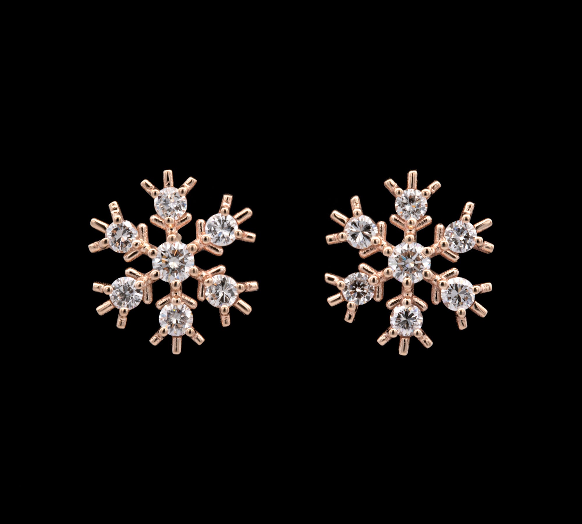 Stratton Vermont Diamond Snowflake Stud Earrings, 14K Yellow Gold