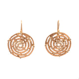 14K Yellow Gold Diamond Swirl Drop Earrings