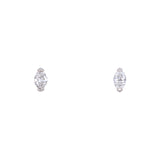 18K White Gold Oval 0.34ctw Diamond Stud Earrings