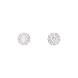 14K White Gold Diamond Cluster Stud Earrings