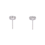 14K White Gold Diamond Cluster Stud Earrings