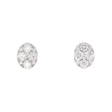 14K White Gold Diamond Stud Earrings With Screw Backs