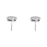 14K White Gold Diamond Stud Earrings With Screw Backs