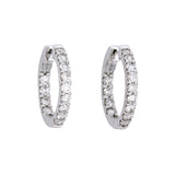14K White Gold 2.00ctw Diamond Hoop Earrings, 22mm