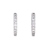 14K White Gold 2.00ctw Diamond Hoop Earrings, 22mm