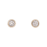 14K Yellow Gold Diamond Cluster Stud Earring
