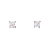 18K White Gold Martini Set Princess Cut 2.00ctw Diamond Stud Earrings