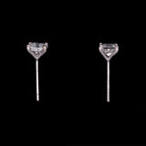 18K White Gold Martini Set Princess Cut 2.00ctw Diamond Stud Earrings