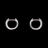 14K White Gold 0.25ctw Diamond Huggie Earrings, 11mm