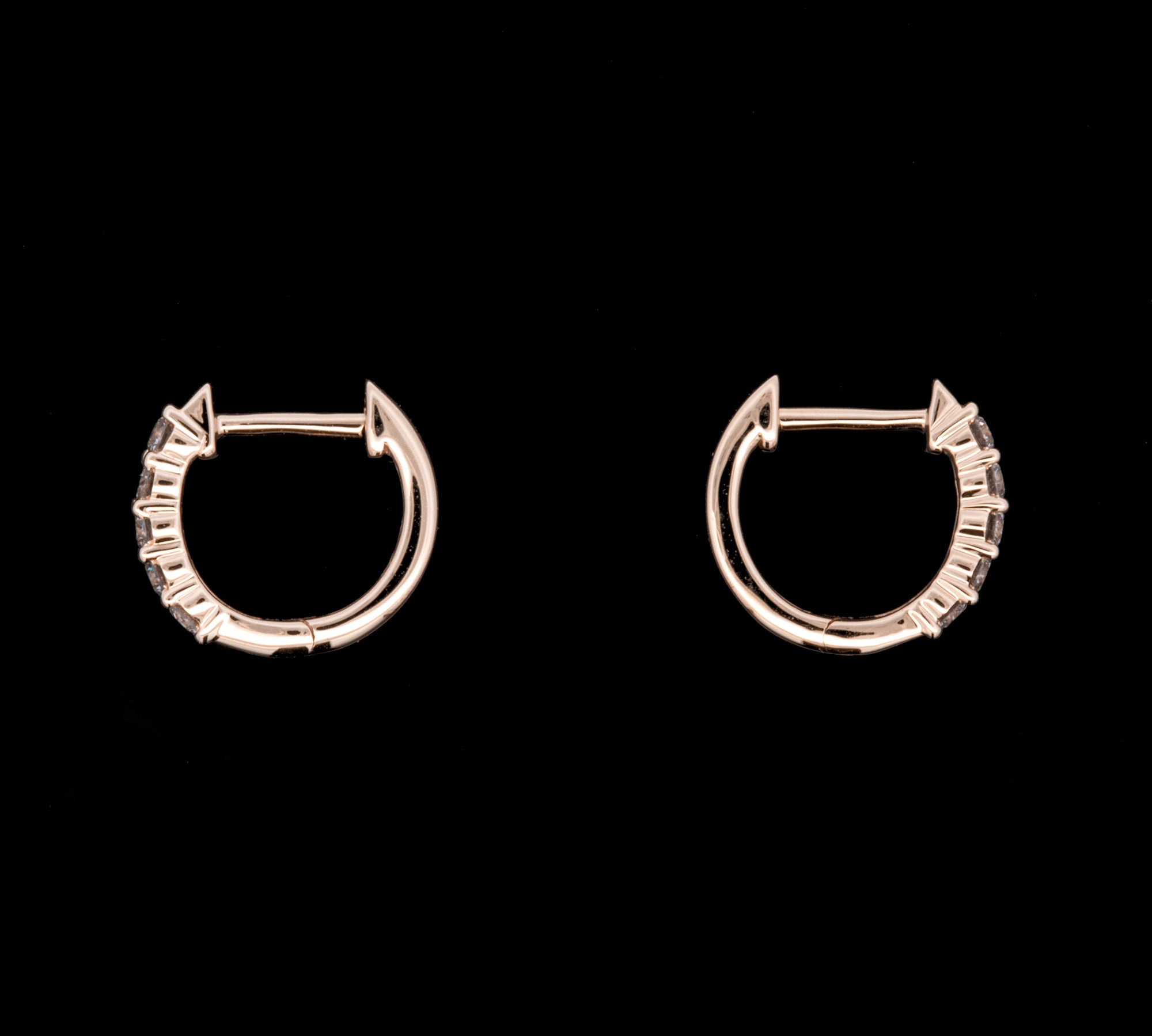 14K Yellow Gold 0.25ctw Diamond Huggie Earrings, 11mm