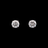 Platinum Four-Prong 3.40ctw Diamond Stud Earrings
