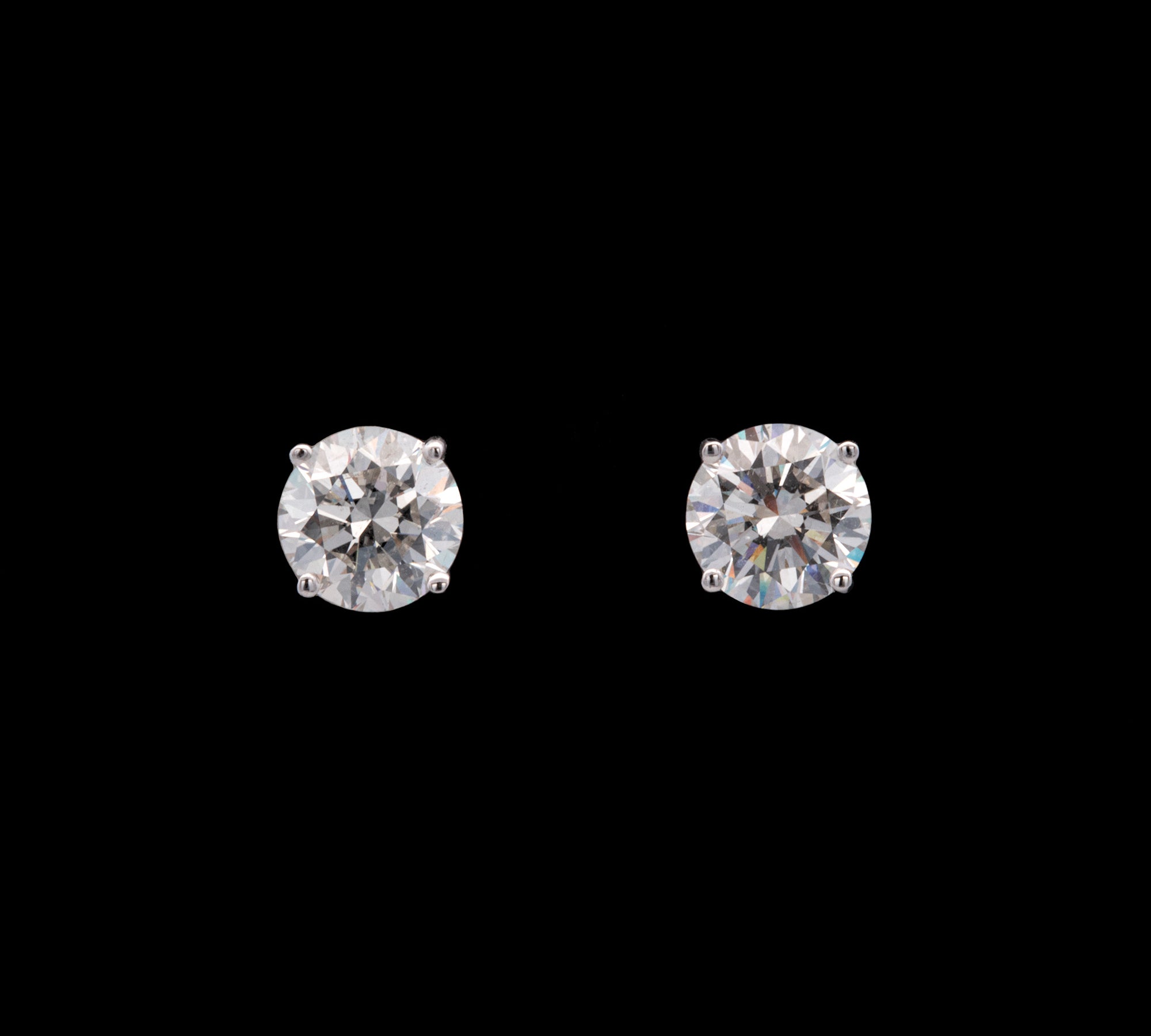 Platinum Four-Prong 3.40ctw Diamond Stud Earrings