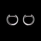 14K White Gold Channel Set 0.44ctw Baguette Diamond Huggie Earrings