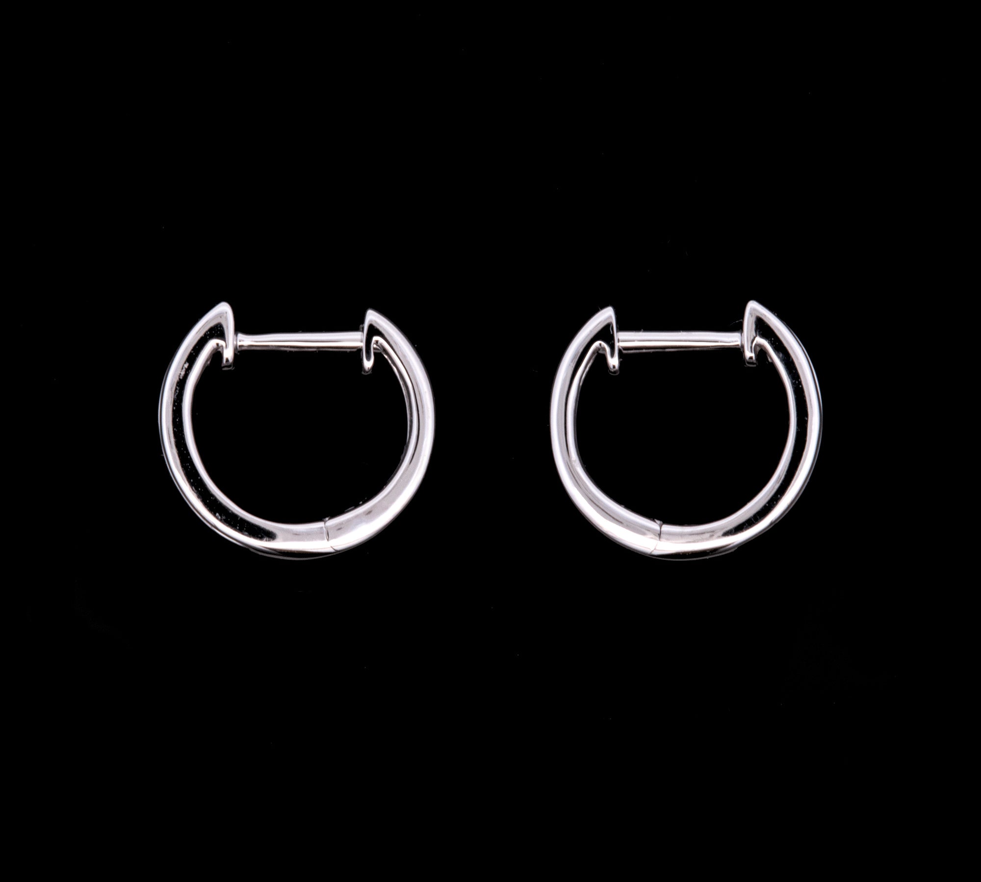 14K White Gold Channel Set 0.44ctw Baguette Diamond Huggie Earrings