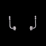 14K White Gold Diamond Earring Jackets