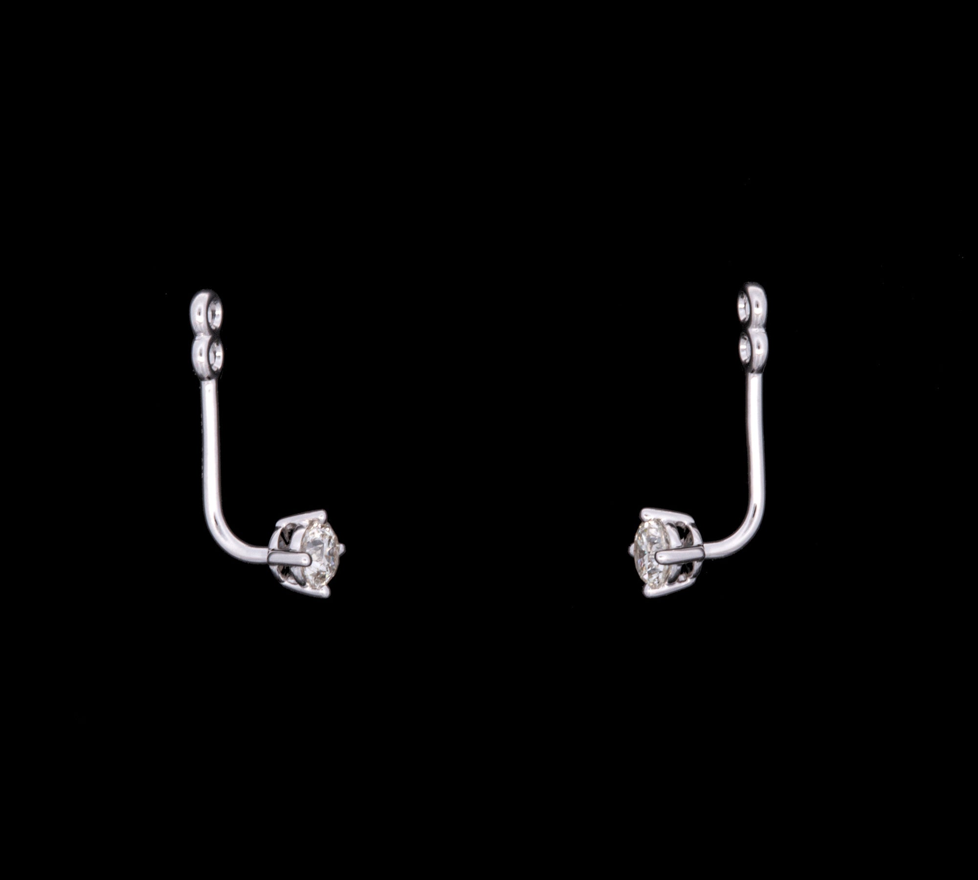 14K White Gold Diamond Earring Jackets