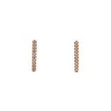 14K Yellow Gold Diamond Bar Stud Earrings