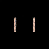 14K Yellow Gold Diamond Bar Stud Earrings