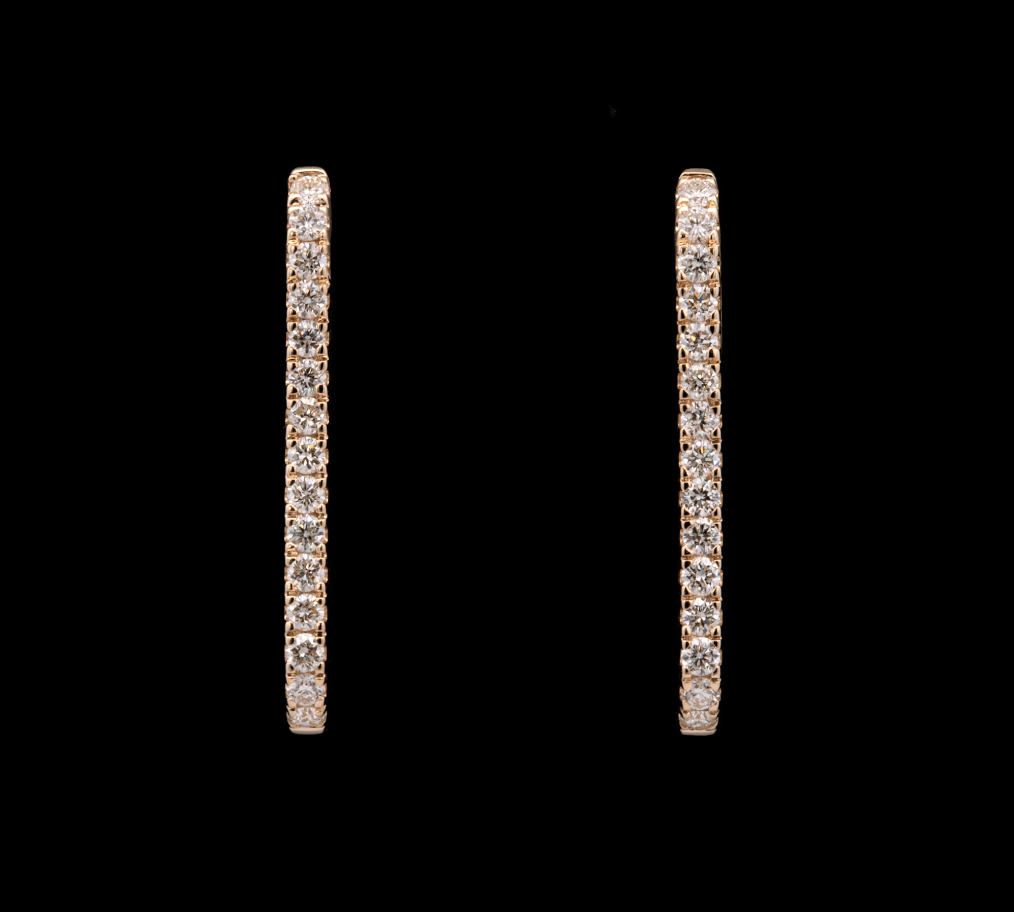 14K Yellow Gold Diamond Paperclip Earrings