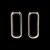 14K Yellow Gold Diamond Paperclip Earrings