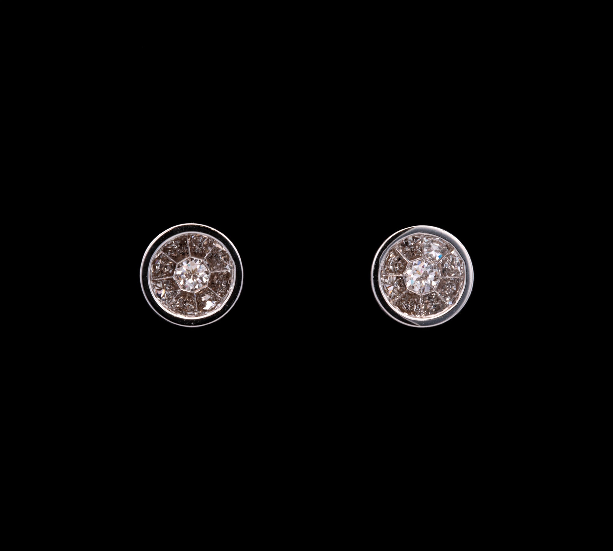 14K White Gold Diamond Stud Earrings
