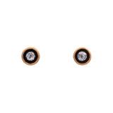 24K Yellow Gold And Sterling Silver 0.20ctw Diamond Stud Earrings