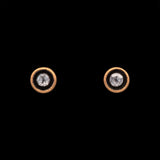 24K Yellow Gold And Sterling Silver 0.20ctw Diamond Stud Earrings