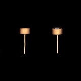 24K Yellow Gold And Sterling Silver 0.20ctw Diamond Stud Earrings