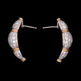 18K White And Yellow Gold Pave Diamond Earrings