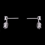 18K White Gold Diamond Hanging Stud Earrings