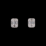14K White Gold Diamond Stud Earrings