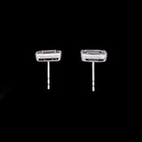 14K White Gold Diamond Stud Earrings