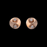 14K Yellow Gold Diamond Swirl Stud Earrings