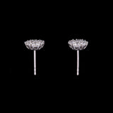 14K White Gold 1.05ctw Diamond Cluster Stud Earrings