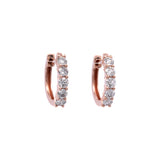 14K Rose Gold 1.00ctw Diamond Hoop Earrings