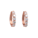 14K Rose Gold 2.00ctw Diamond Hoop Earrings