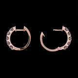 14K Rose Gold 2.00ctw Diamond Hoop Earrings