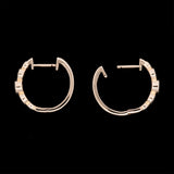 14K Yellow Gold Diamond Bezel Set Hoop Earrings