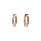 14K Yellow Gold 16mm Inside Out Diamond Huggie Earrings