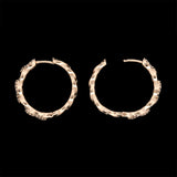 14K Yellow Gold 22mm Chain Link Diamond Hoop Earrings