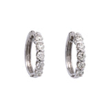 14K White Gold 1.00ctw Diamond Bar Set Diamond Hoop Earring, 18mm