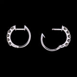 14K White Gold 1.00ctw Diamond Bar Set Diamond Hoop Earring, 18mm