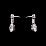 Platinum Art Deco Diamond Drop Earrings.
