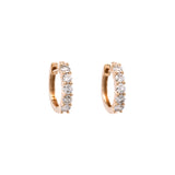 14K Yellow Gold Prong Set 1.00ctw Diamond Huggie Earrings, 15mm