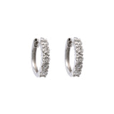 14K White Gold 1.00ctw Prong Set Diamond Hoop Earrings, 15mm