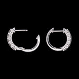 14K White Gold 1.00ctw Prong Set Diamond Hoop Earrings, 15mm