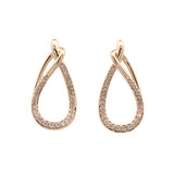 14K Yellow Gold Diamond Open Tear Drop Earrings