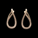 14K Yellow Gold Diamond Open Tear Drop Earrings